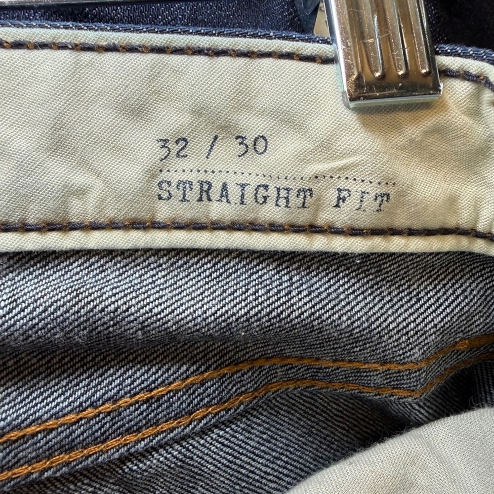 Lands End Canvas Mens Dark Wash Straight Fit Jeans Classic Staple Size 32x30 - Picture 6 of 13